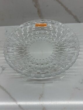 Vintage Nachtmann Bossa Nova Crystal Serving Bowl Vintage Basketweave German